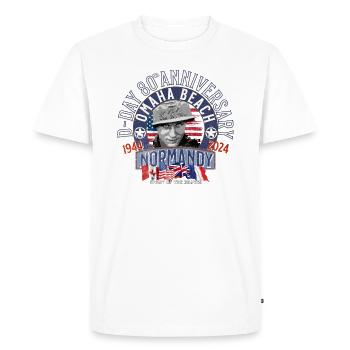 D DAY 80th anniversary in Normandy - T-shirt Premium bio Homme - blanc - Devant - Nico (187cm)