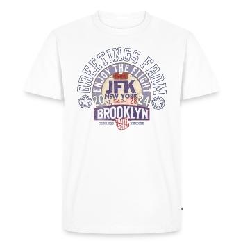 Greetings from Brooklyn - T-shirt Premium bio Homme - blanc - Devant - Nico (187cm)