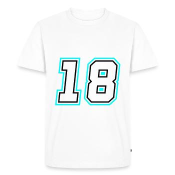 18 nombre symbole - T-shirt Premium bio Homme - blanc - Devant - Nico (187cm)