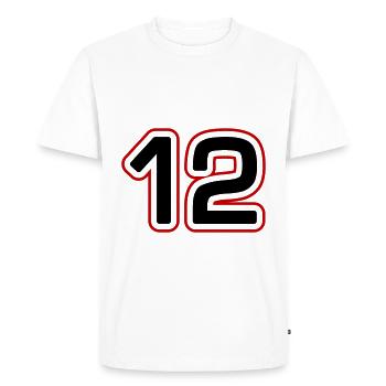 12 symbole de nombre - T-shirt Premium bio Homme - blanc - Devant - Nico (187cm)
