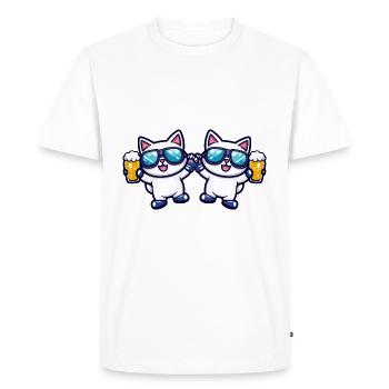 Bière Cat Ski Team - T-shirt Premium bio Homme - blanc - Devant - Nico (187cm)