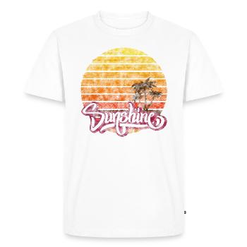 Coucher de soleil vintage - T-shirt Premium bio Homme - blanc - Devant - Nico (187cm)