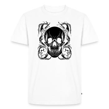 Halloween or horror skull - Men's Premium Organic T-Shirt - white - Front - Nico (187cm)