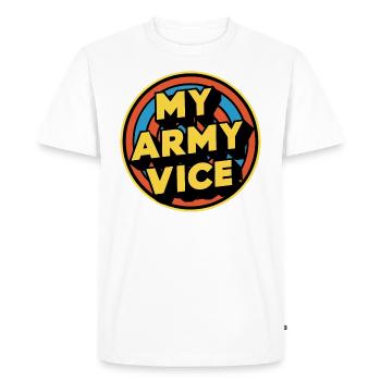 My Army Vice - Playful Tee Retro 1980's TV Show - Men's Premium Organic T-Shirt - white - Front - Nico (187cm)