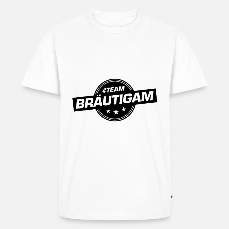 Team Bräutigam Hochzeitsfeier Hochzeit - Männer Premium Bio T-Shirt - Weiß