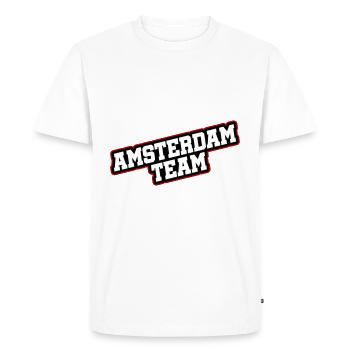 Amsterdam Team - Men's Premium Organic T-Shirt - white - Front - Nico (187cm)