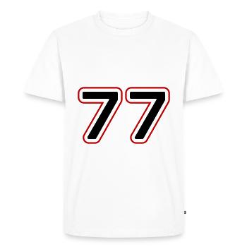 77 Nombre symbole - T-shirt Premium bio Homme - blanc - Devant - Nico (187cm)