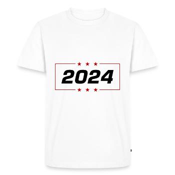 2024 year - Men's Premium Organic T-Shirt - white - Front - Nico (187cm)