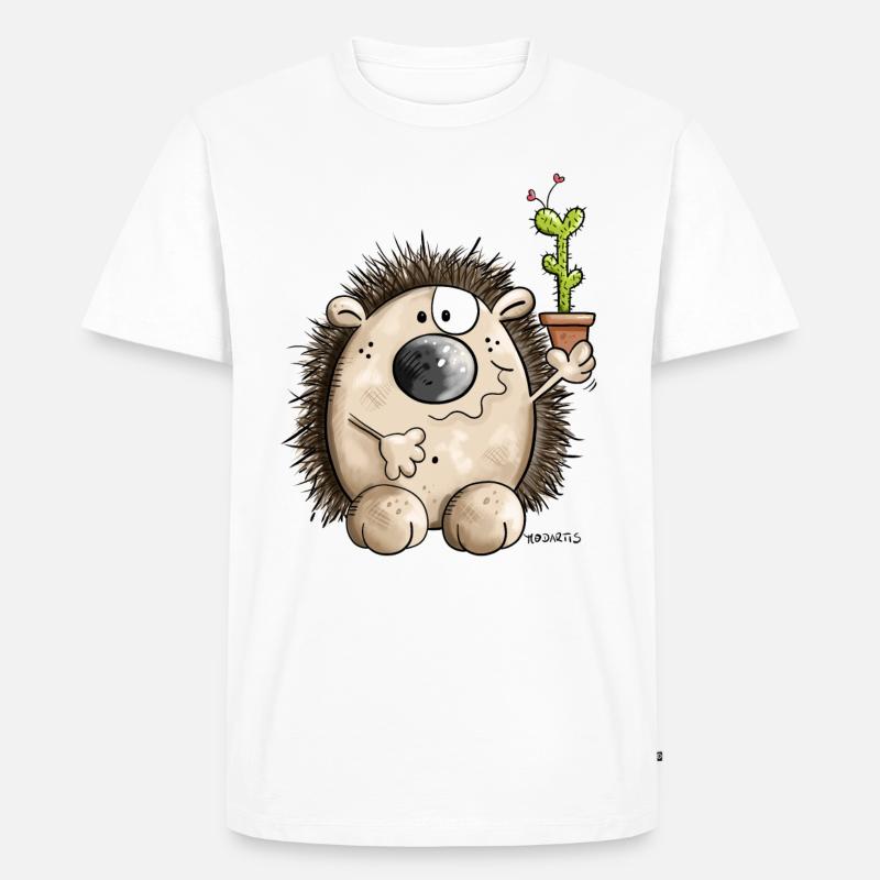 Igel mit Kaktus - Männer Premium Bio T-Shirt - undefined