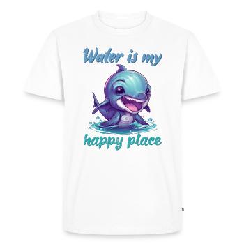 L’eau est mon endroit heureux - T-shirt Premium bio Homme - blanc - Devant - Nico (187cm)