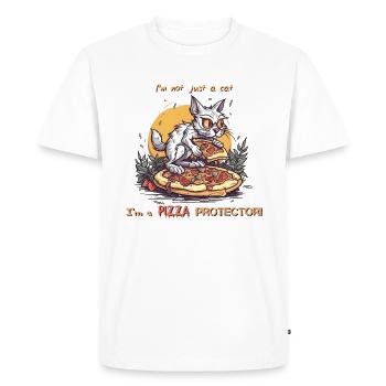 PizzaCat - I'm a Pizza Protector - Men's Premium Organic T-Shirt - white - Front - Nico (187cm)