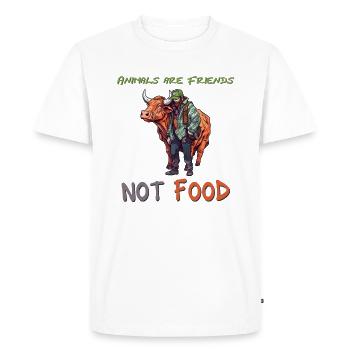 Amis pas nourriture - T-shirt Premium bio Homme - blanc - Devant - Nico (187cm)
