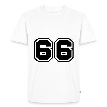 66 number symbol - Men's Premium Organic T-Shirt - white - Front - Nico (187cm)