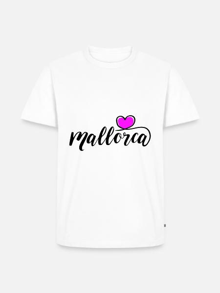Mallorca Herz - Männer Premium Bio T-Shirt - Weiß