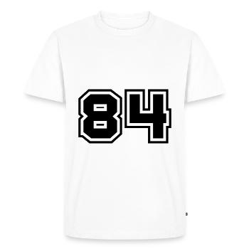 84 number symbol - Men's Premium Organic T-Shirt - white - Front - Nico (187cm)