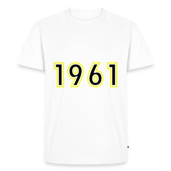 1961 Année Anniversaire - T-shirt Premium bio Homme - blanc - Devant - Nico (187cm)