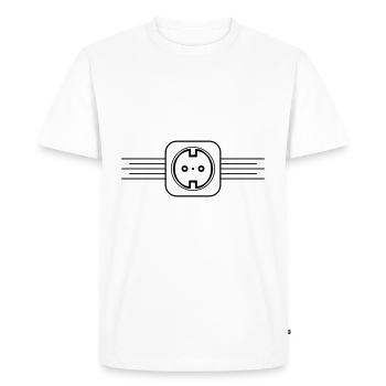 Alimentation de l’icône de la prise - T-shirt Premium bio Homme - blanc - Devant - Nico (187cm)