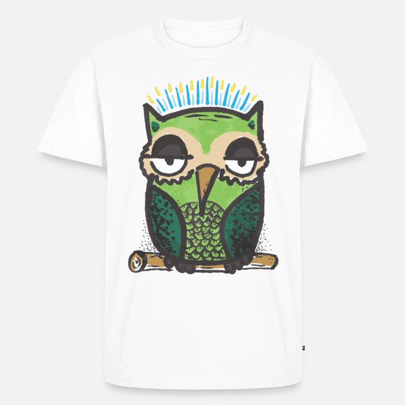 Eule - Männer Premium Bio T-Shirt - Weiß