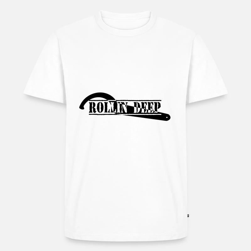 ROLLI DEEP - Men's Premium Organic T-Shirt - white