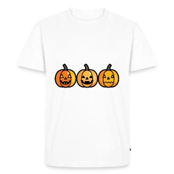 Bande dessinée d’Halloween citrouille - T-shirt Premium bio Homme - blanc - Devant - Nico (187cm)