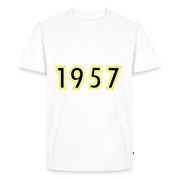 1957 Année Anniversaire - T-shirt Premium bio Homme - blanc - Devant - Nico (187cm)