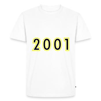2001 Année Anniversaire - T-shirt Premium bio Homme - blanc - Devant - Nico (187cm)