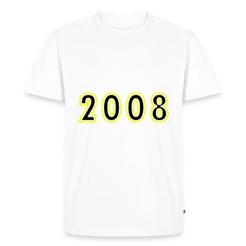 2008 Année Anniversaire - T-shirt Premium bio Homme - blanc - Devant - Nico (187cm)