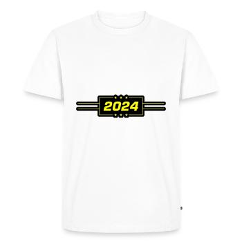 2024 year - Men's Premium Organic T-Shirt - white - Front - Nico (187cm)