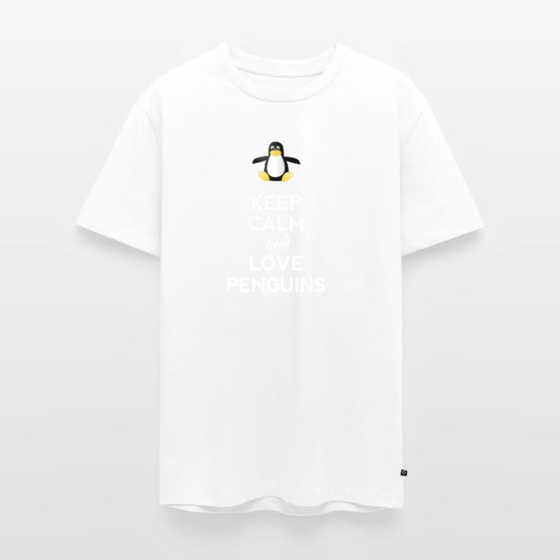 keep calm love Pinguine Linux nerd computer cpu lo Männer Premium Bio T-Shirt