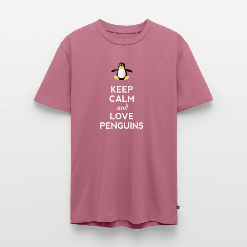 keep calm love Pinguine Linux nerd computer cpu lo Männer Premium Bio T-Shirt