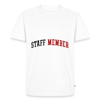 Membre du personnel - T-shirt Premium bio Homme - blanc - Devant - Nico (187cm)