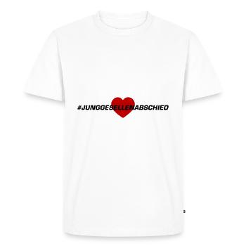 Enterrement de vie de garçon coeur - T-shirt Premium bio Homme - blanc - Devant - Nico (187cm)