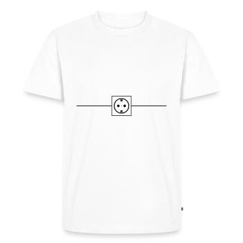 Icône d’alimentation de la prise Électricien - T-shirt Premium bio Homme - blanc - Devant - Nico (187cm)
