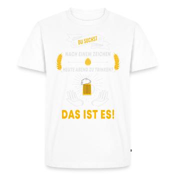 Buveur de bière Dire bière Raison de boire Majorque - T-shirt Premium bio Homme - blanc - Devant - Nico (187cm)