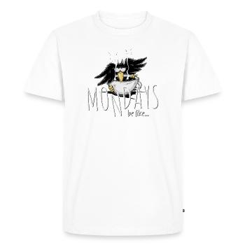 Mondays be like... Monday morning grouch coffeecrow - Men's Premium Organic T-Shirt - white - Front - Nico (187cm)
