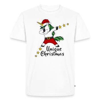 Licorne de Noël unique dabbing Père Noël - T-shirt Premium bio Homme - blanc - Devant - Nico (187cm)