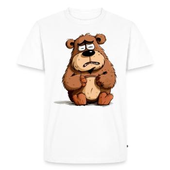 Jacky l'ours grognon - T-shirt Premium bio Homme - blanc - Devant - Nico (187cm)