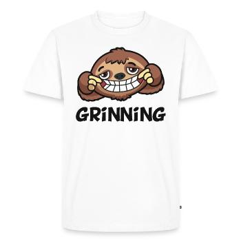 Grinning Funny Graphic - Men's Premium Organic T-Shirt - white - Front - Nico (187cm)