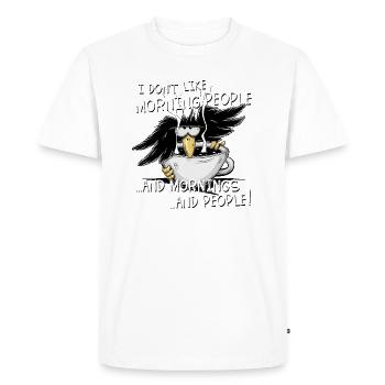 I Don't Like Morning People Misanthroper Raven - Men's Premium Organic T-Shirt - white - Front - Nico (187cm)