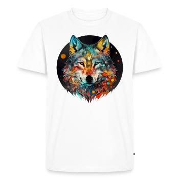 Wolf Mandala mystique - T-shirt Premium bio Homme - blanc - Devant - Nico (187cm)