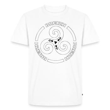 Breizh Triskel - T-shirt Premium bio Homme - blanc - Devant - Nico (187cm)