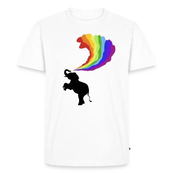 Elephant Elephant Rainbow Rainbow Colors - Men's Premium Organic T-Shirt - white - Front - Nico (187cm)