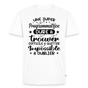 Une Super Programmatrice - Cadeau programmatrice - T-shirt Premium bio Homme - blanc - Devant - Nico (187cm)