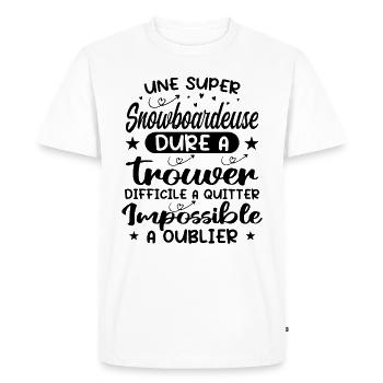 A Super Snowboarder - Snowboarder Gift - Men's Premium Organic T-Shirt - white - Front - Nico (187cm)