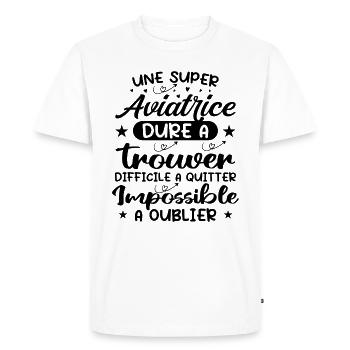 Une Super Aviatrice - Cadeau aviatrice - T-shirt Premium bio Homme - blanc - Devant - Nico (187cm)