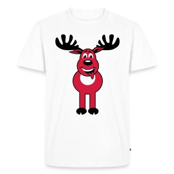 Deer Rudolph 3c Funny cartoon character - Men's Premium Organic T-Shirt - white - Front - Nico (187cm)