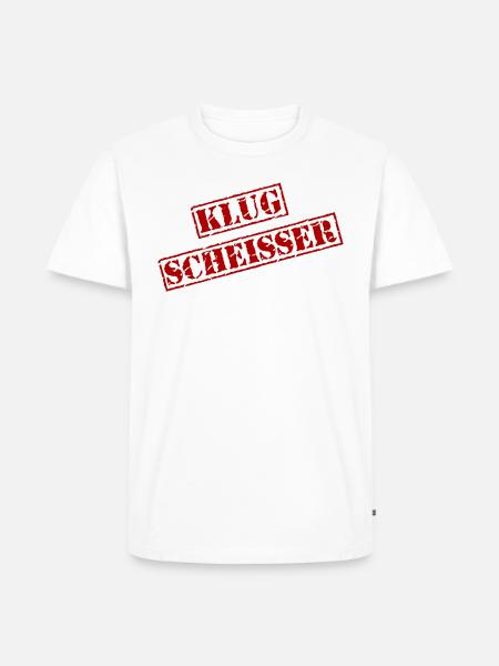 Stempel "Klugscheisser" - Männer Premium Bio T-Shirt - Weiß