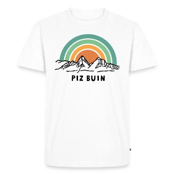 Piz Buin Randonnée en montagne Silvretta Vorarlberg Engadin - T-shirt Premium bio Homme - blanc - Devant - Nico (187cm)