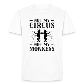 Pas mon cirque, pas mes singes - T-shirt Premium bio Homme - blanc - Devant - Nico (187cm)