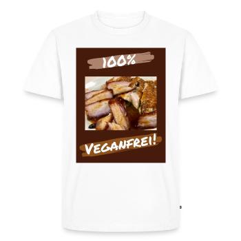 100% vegan-free - Gift - Men's Premium Organic T-Shirt - white - Front - Nico (187cm)